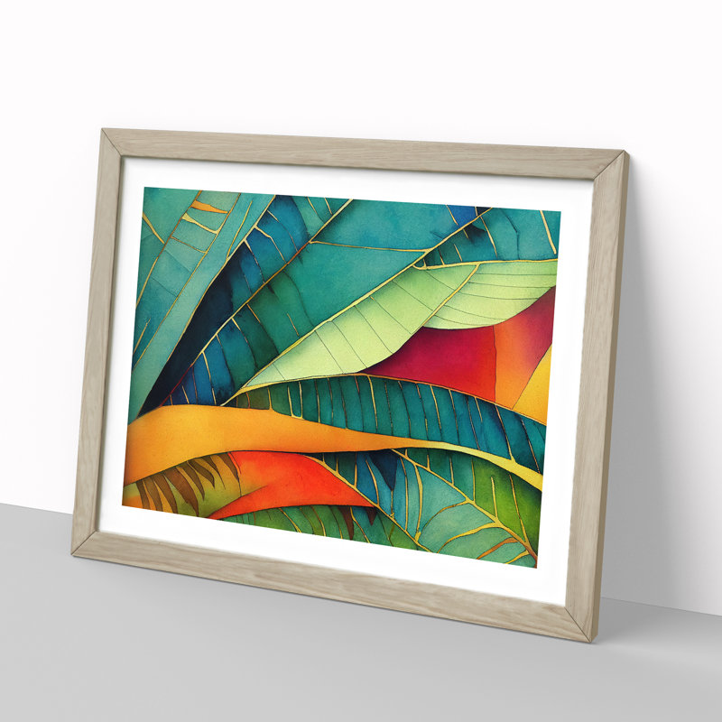 Jungle Flowers Vol.2 - Framed Print, 46cm H x 64cm W x 2cm D, Oak