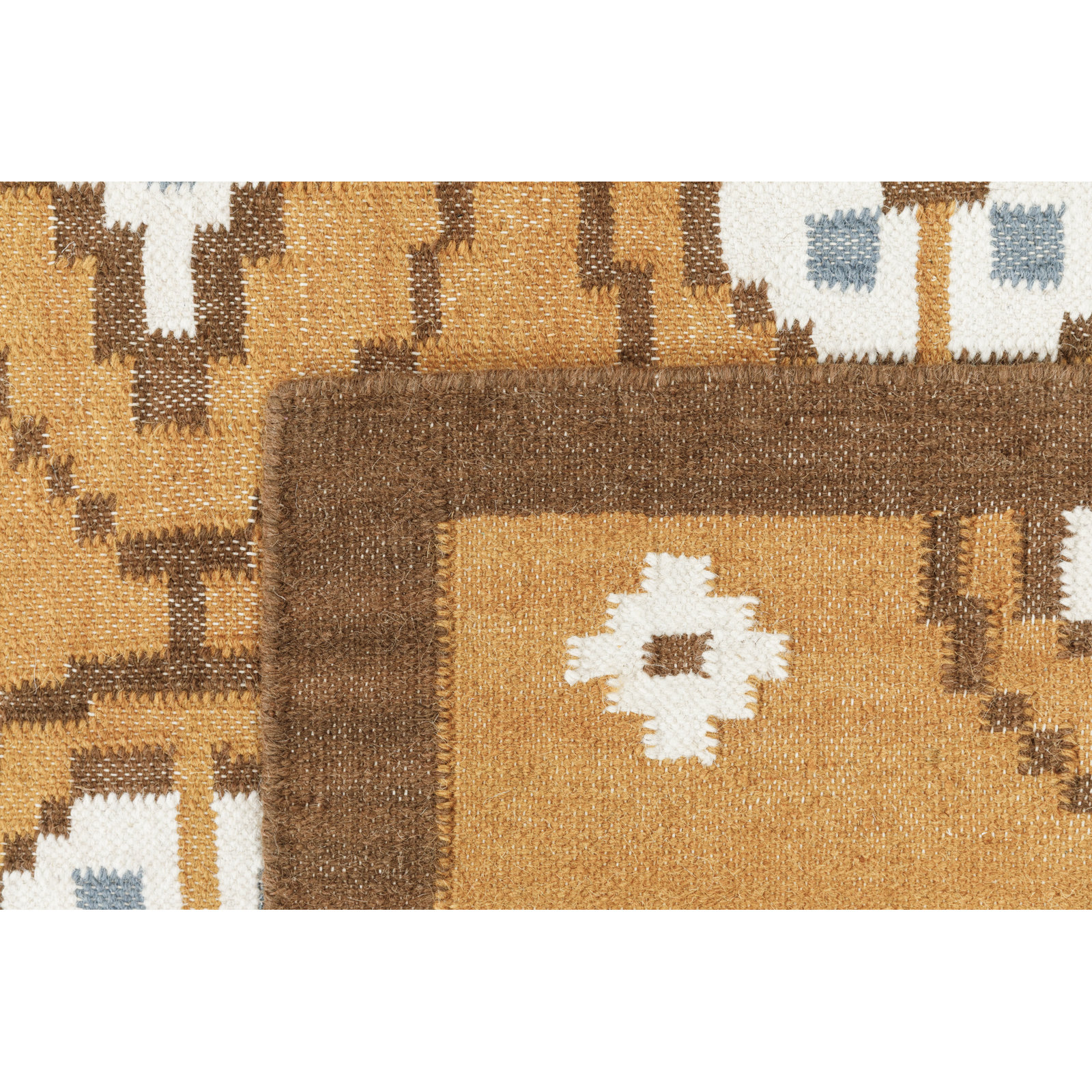 Heidi Flatweave Geometric Wool Rug, Yellow, 8'9x11'9