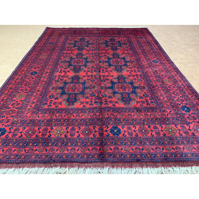 Tapis fait à la main 100% laine 5,6 x 7,8 pi, tapis Khal Muhammadi Bukhara, tapis oriental, tapis tribal, tapis à poils doux, chambre à coucher, salon, etc.