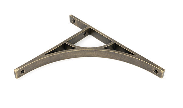 Tyne Shelf Bracket, 26cm H x 7.9cm W x 2cm D, Burnished Brass