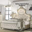 Lit en velours beige Lucienne EK avec DEL-704196913-704196914