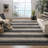 Natural Fiber Hand Woven Jute/Cotton Geometric Rug in Ivory/Black-161290549