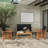 Jonanthan 4pcs Patio Solid Wood Furniture Set Conversation With Coffee Table And Cushion-197350767
