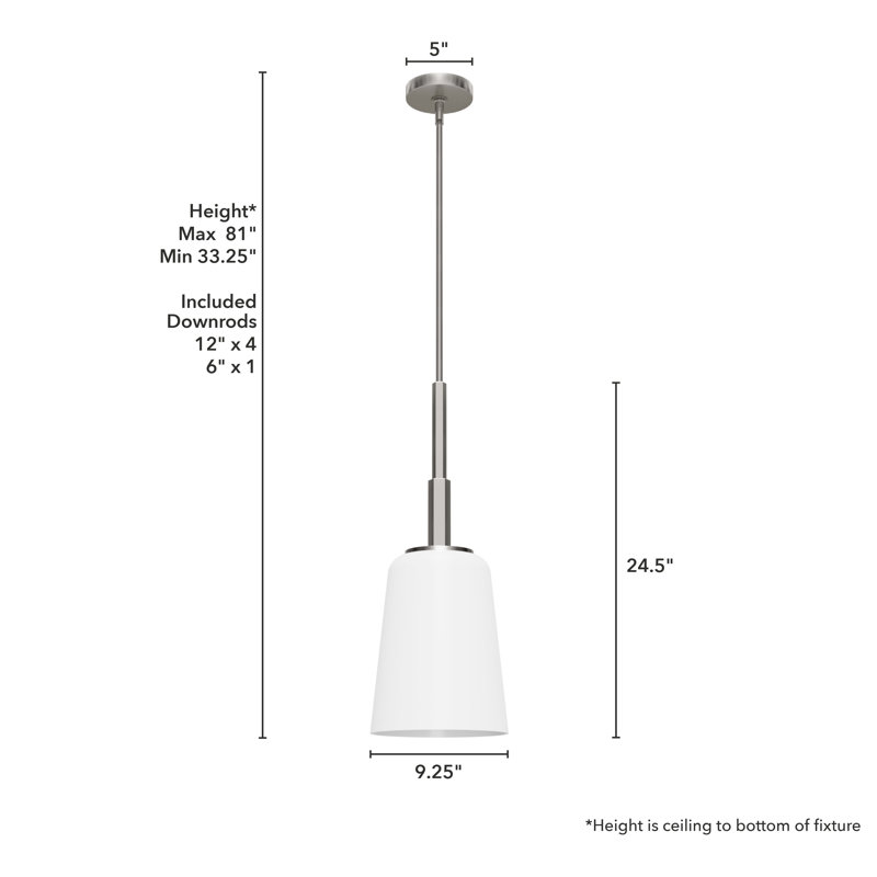 Nolita 1 - Light Shaded Bell Pendant, Brushed Nickel, Mini