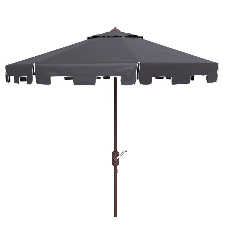 Parasol du marché Coramae, Brun, l 130 po x P 130 po, Bleu marine/blanc
