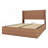 Large Grooved Undulating Lift Storage Bed Frame, Wooden Platform Bed Frame With Lift Storage, No Spring Box Required/No Noise, Rustic Brown Slatted Natural Wood(Queen)