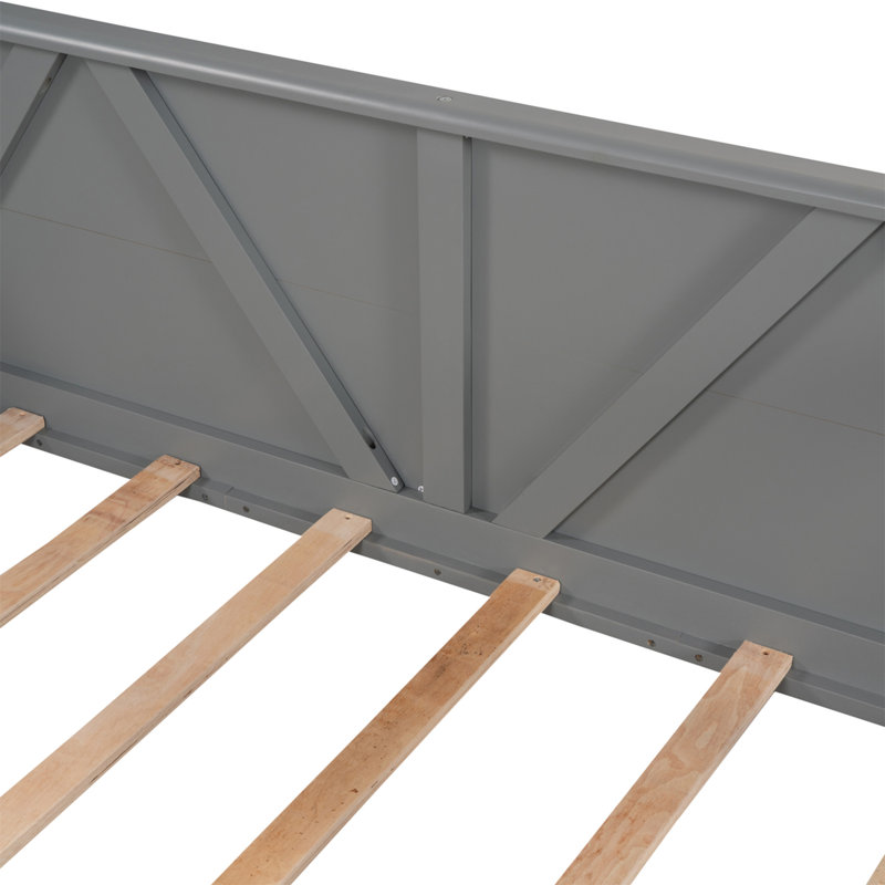 Lit de jour en bois, Gris, Simple