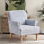 Striped Upholstered Wooden Chair with Rolled Arm-388584576