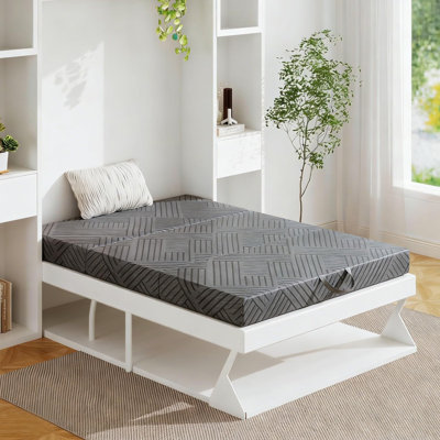 6" Tri-Fold Memory Foam Mattress, Murphy Bed Mattress With Extra Support, Portable Folding Mattress with Washable Removable Cover For Guest Use, Futon & Murphy Bed