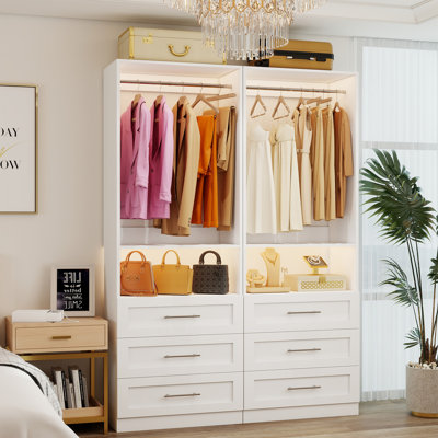 4FT-10FT Closet system with 6 drawers, 2 shelves and 4 hanging rods
