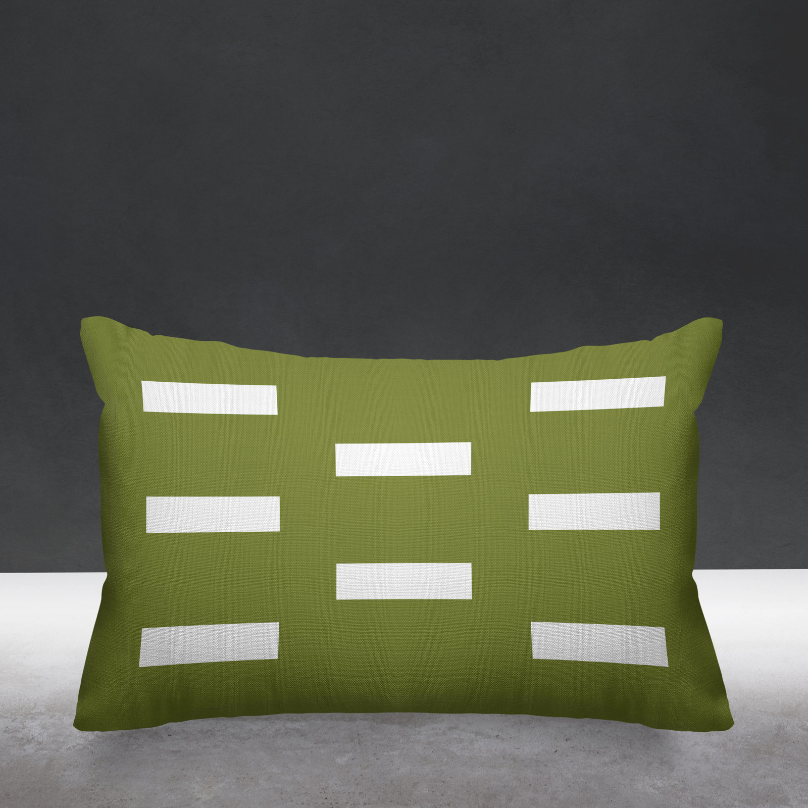 Luella Geometric Indoor/Outdoor Throw Pillow, Olive Green