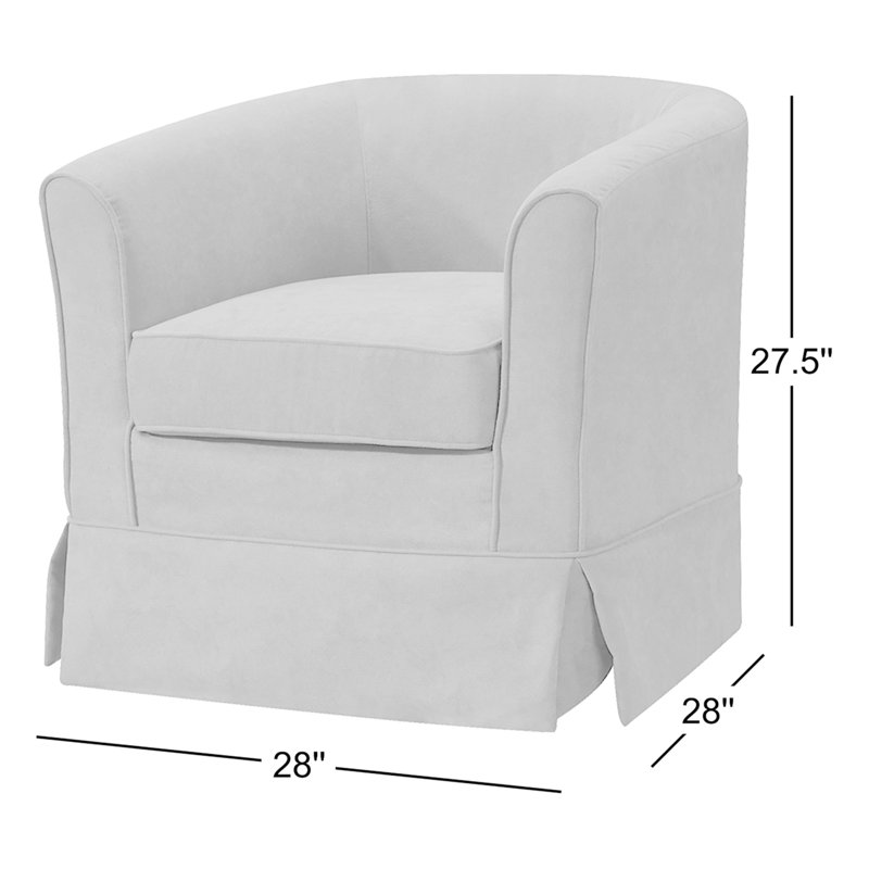 Ailen Swivel Barrel Chair, Gray Fabric