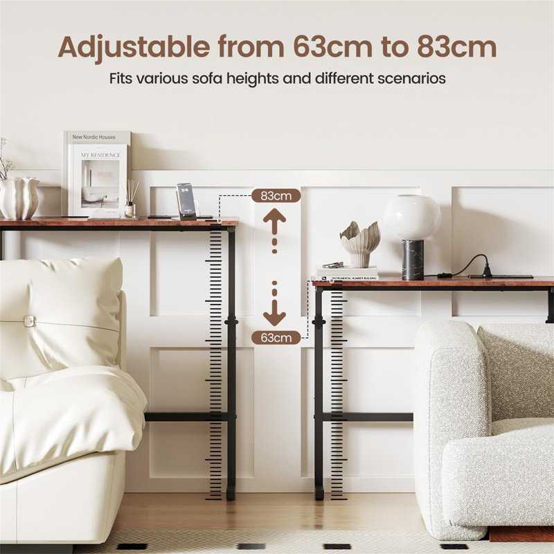 Narrow Console Table, 83cm H x 75cm W x 15cm D, Brown