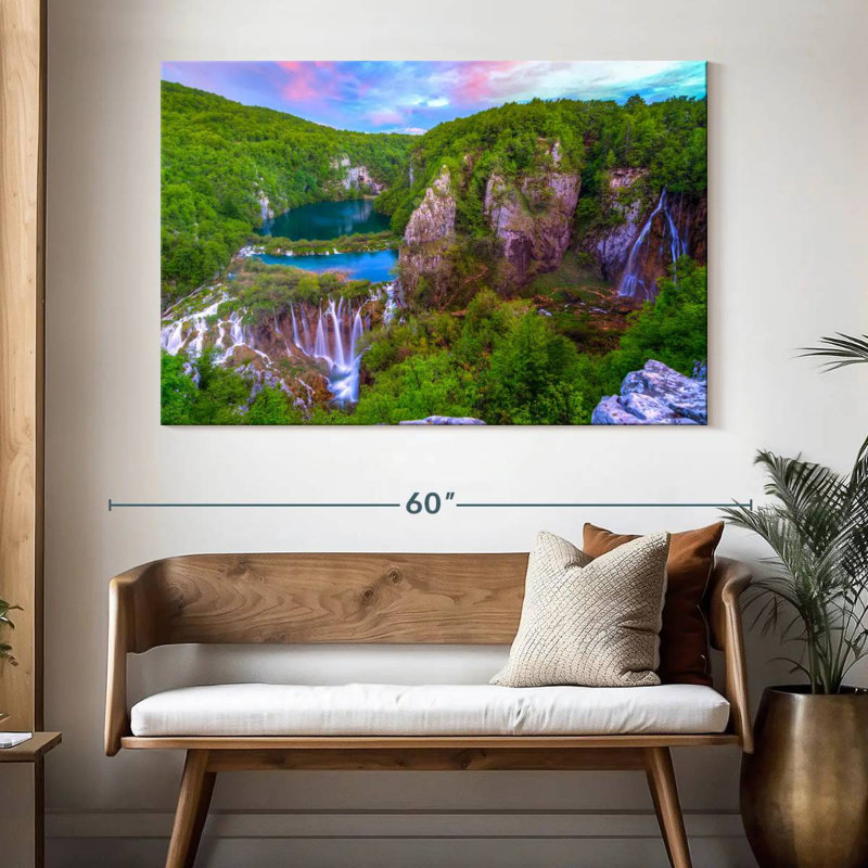 Alvord Lively Plitvice Forest And Falls, 34" H x 51" W