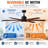 70" Ceiling Fan with Light, 6 Solid Wood Blades