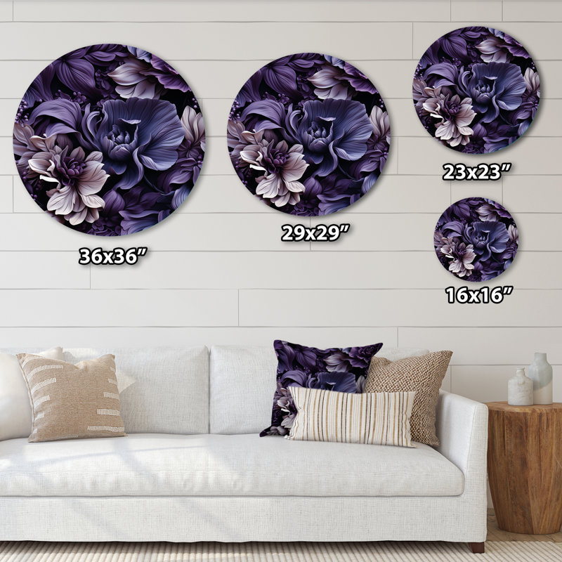 Galice - Art floral rond en métal, H 29 po x l 29 po