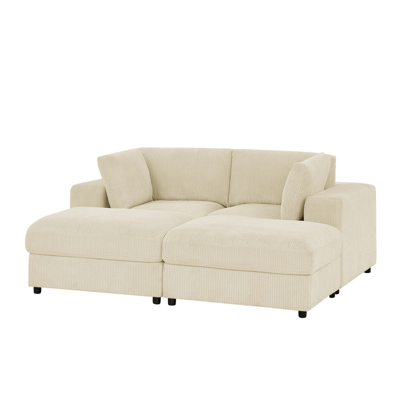 Canapé modulaire en velours côtelé Belltrail, Beige Corduroy