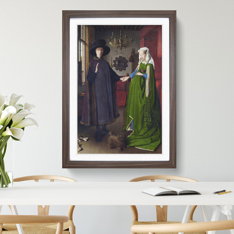 Arnolfini Portrait by Jan van Eyck - Framed Print, 48cm H x 36cm W x 2cm D, Walnut Framed