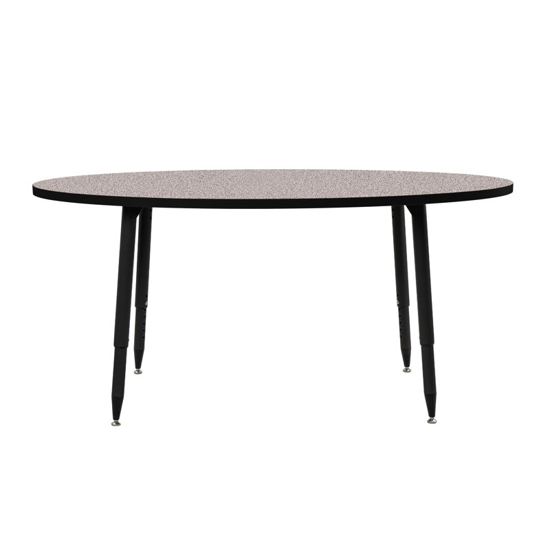 Table d'activité thermofusionnée 30 x 60 avec pieds fuselés réglables Adapte, Gris, Noir