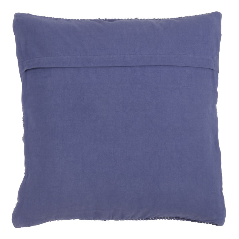 Multicolor Striped Chindi Square Throw Pillow with Down Filling