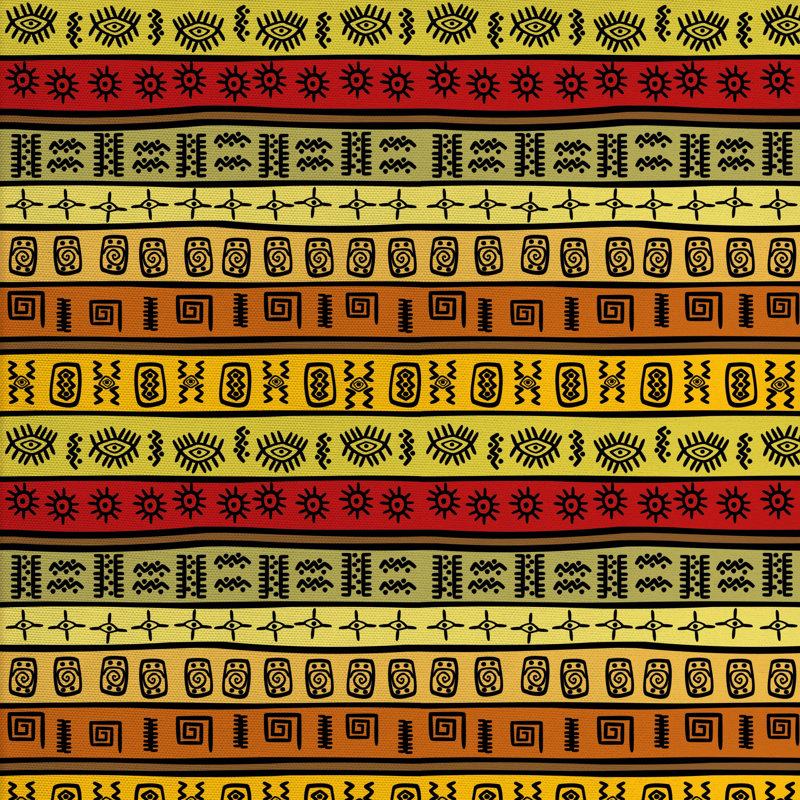 Tissu africain, H 36 po x l 58 po x P 1 po