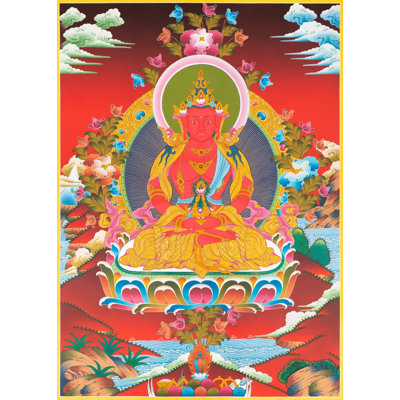 Bouddha Amitayus Thangka (Brocadeless Thangka)
