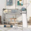 Lit mezzanine simple avec glissoire et échelle, gris (ANCIEN SKU: LT000504AAE)