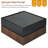 Multi-functional Square 360°Rotating Coffee Table with 2 Drawers, High Gloss 2-Tier Centre Table with Swivel Tabletop and Storage, Walnut Table Frame Side Table for Living Room, Black