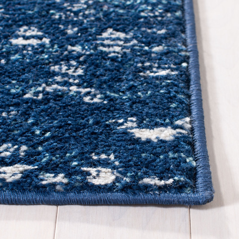 Tapis bleu / ivoire Peabody Southwestern, Rectangle 6 pi x 9 pi