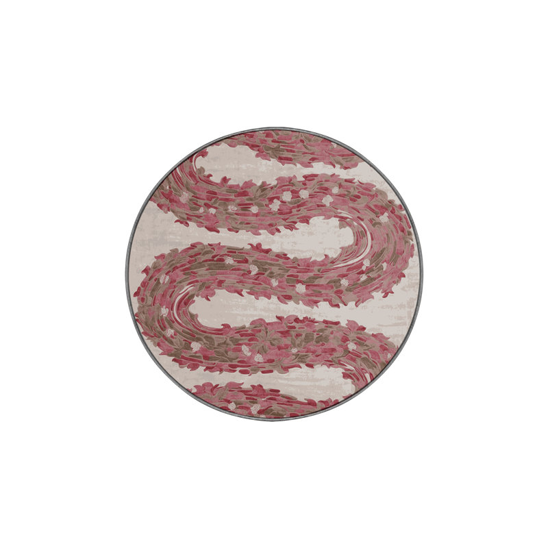 Tapis brun soyeux et moelleux, Rond 6 pi
