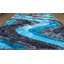 Tapis à poils longs gris / bleu touffeté à la main Tysen