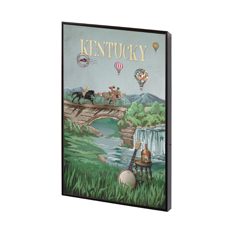 «Kentucky Go a», reproduction d'art encadrée sous verre, Cadre flottant noir, Non, H 15,5 po x l 10,5 po x P 1,5 po