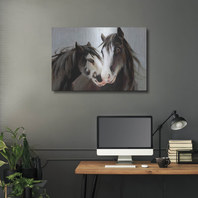 Art mural en métal luxueux «Horse pair» par Katrina Pete