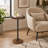 Small Round Pedestal Side Table with Rustic Finish