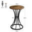 Table de bar 37,4 po de hauteur, table de pub ronde avec base en métal courbé (brun et noir)-1382359402-1391857935