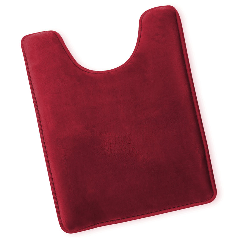Ultra-soft, absorbent viscoelastic foam mat with non-slip backing, Rouge bourgogne