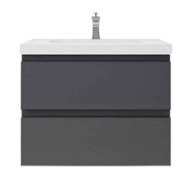 Cavaliere Single Bathroom Vanity with Acrylic Top, Hight Gloss Grey