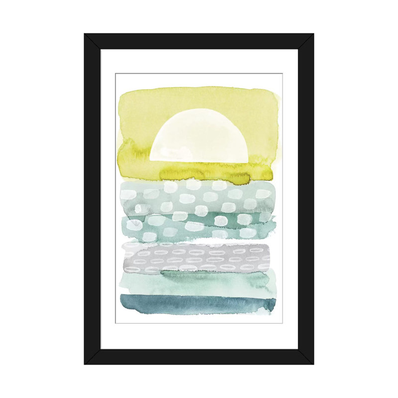 «Sunrise Sea II», reproduction sur toile, H 24 po x l 16 po x P 1 po, Papier beaux-arts encadré noir, Blanc