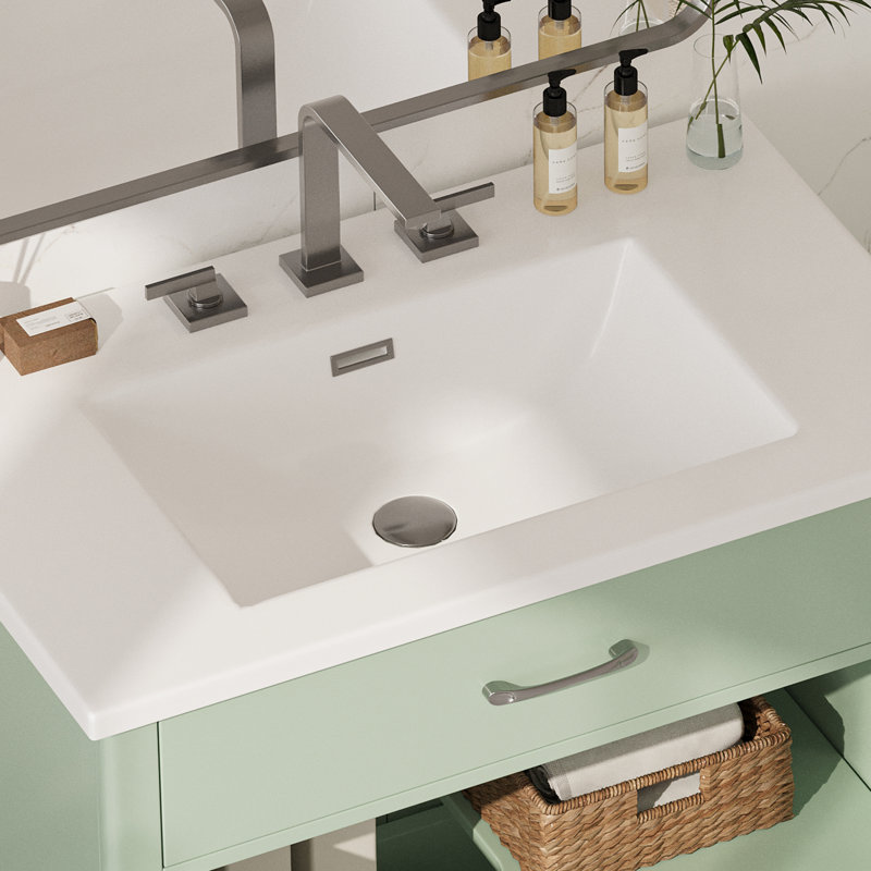 Meuble-lavabo 31 po avec verre trempé, Vert