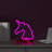 11" Battery Operated Neon Style LED Pink Unicorn Table Light