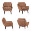 Chaise d'appoint moderne en chenille vibrante, style Mid-Century avec coussins réversibles et pieds en bois massif, capacité de 300 lb-1360283667