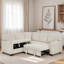 Canapé-lit modulaire en L avec lit escamotable, rangement, charge USB et porte-gobelet-1497380001