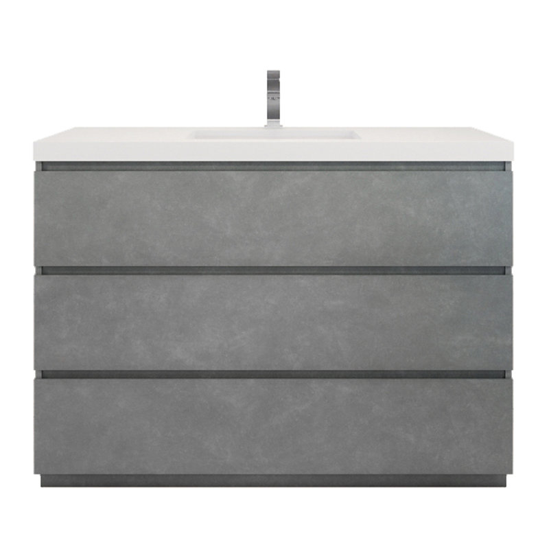 Ensemble de meuble-lavabo simple 48 po, Gris ciment