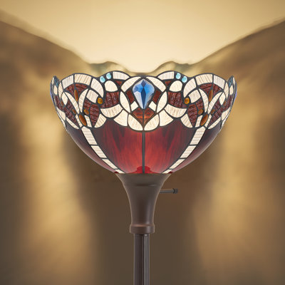 70" Modern Art Tiffany-Style Floor Lamp With 11" Stained Glass Lampshade, Rotary Switch, for Living Room, Bedroom, Reading Nook, Office, Indoor Home Decor