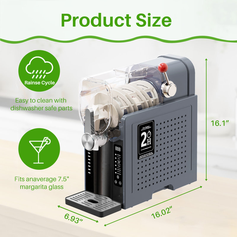 Machine à Slushie pour la maison avec autonettoyant, sans glaçons, 6 réglages de boissons glacées préréglées, mise en marche différée de 12 heures, 200 W