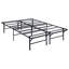 Porte-matelas pour grand lit, métal, support de lit contemporain à finition noire, acier, finition, pliable, capacité de 750 lb