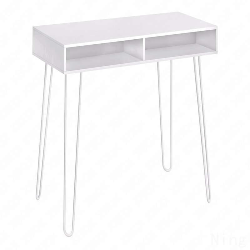 Bureau d'ordinateur, bureau personnel, ordinateur portable, installation à gauche, à droite, tiroirs de rangement, L 40 po, travail, stratifié blanc, métal blanc, contemporain, moderne