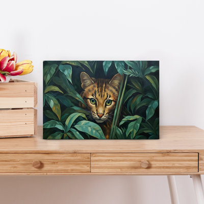 Bengal Cat Abstract Bird Cherry Peony Flower Forest Wall Art