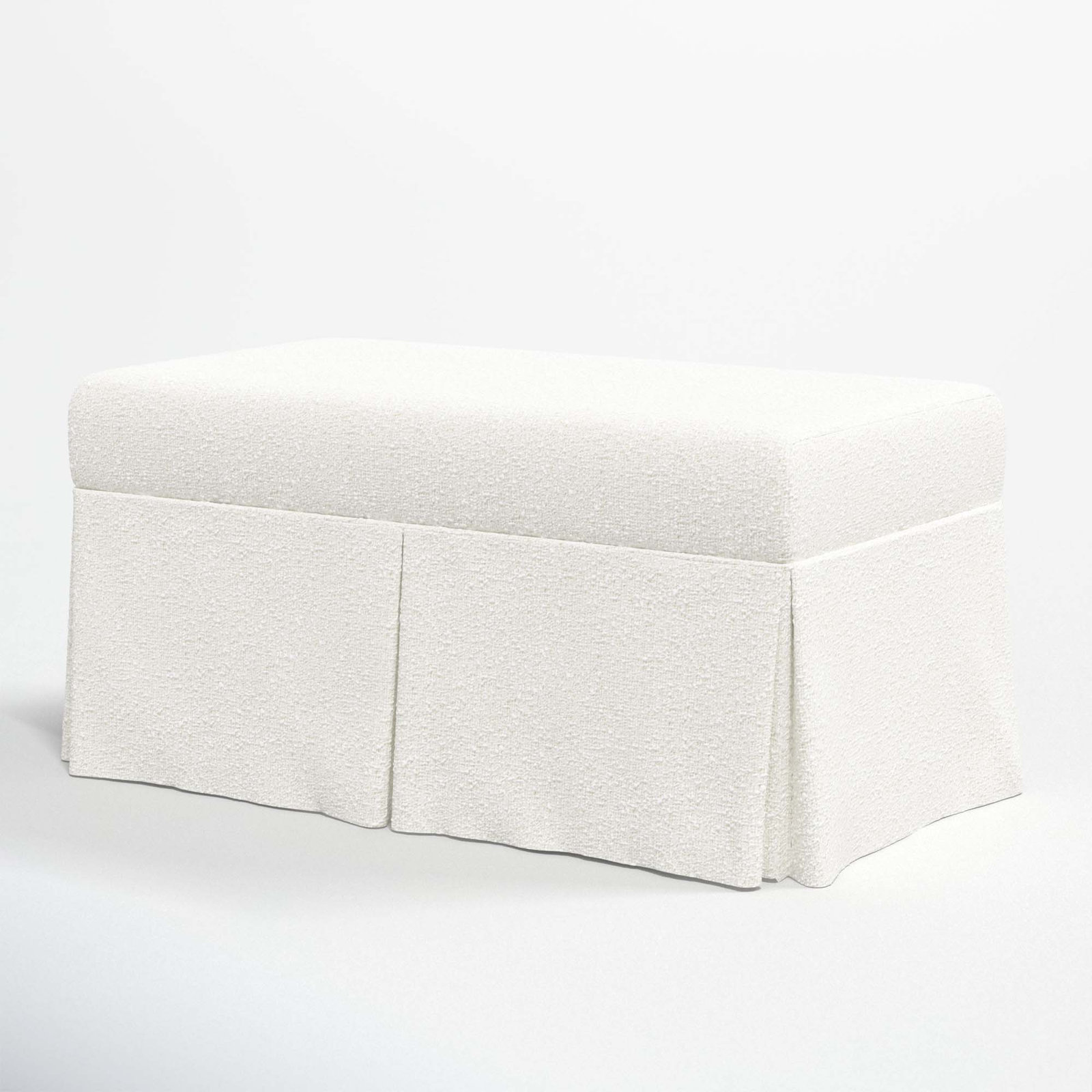 Wyatt Storage Bench, Classic Snow Boucle