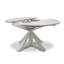 Table de salle à manger ronde de 45 po avec rallonge papillon de 18 po - finition gris pâle et blanc